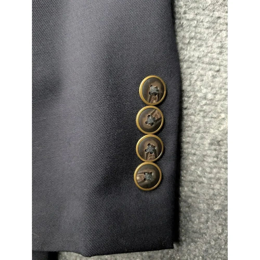 Joseph & Feiss Gold Mens 48R Regular 100% Wool Black Blazer Jacket‎ Sport Coat